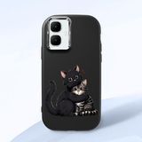 HONTINGA Infinix Smart 10 ile Uyumlu Kılıfı Kamera Korumalı Düşüme Önleyici Basitlik Siyah Yumuşak Silikon Telefon Kılıfı Kedi Desenli K4-0235 - 001-Renkli
