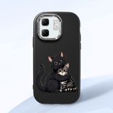 HONTINGA Infinix Smart 9 ile Uyumlu Kılıfı Kamera Korumalı Düşüme Önleyici Basitlik Siyah Yumuşak Silikon Telefon Kılıfı Kedi Desenli K4-0235 - 001-Renkli