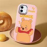HONTINGA iPhone 11 ile Uyumlu Kılıf Kamera Korumalı Düşüme Önleyici Kamera Koruyucu Pembe Yumuşak Silikon Couple Telefon Kılıfı Ayıcık Desenli K4-0450