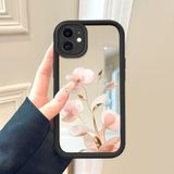 HONTINGA iPhone 12 ile Uyumlu Aynalı Kılıfı Düşüme Önleyici Basitlik Anti Düşme Kamera Korumali Çiçek Desen Yumuşak Silikon Telefon Kılıfı Kadın ve Erkek Için Uygundur K2-9116 - Renkli