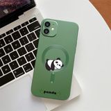 HONTINGA iPhone 12 ile Uyumlu Kılıfı Şeffaf Magsafe Wireless Düşüme Önleyici Basitlik Anti Düşme Kamera Korumali Panda Desen Silikon Telefon Kılıfı Kadın ve Erkek Için Uygundur K7-1092 - Yeşil