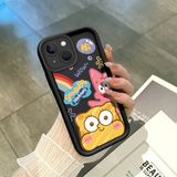 HONTINGA iPhone 13 ile Uyumlu Kılıfı Düşüme Önleyici Basitlik Anti Düşme Kamera Korumali Siyah Sünger Bob Desen Yumuşak Silikon Telefon Kılıfı Kadın ve Erkek Için Uygundur K2-0264 - 001-Renkli