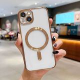 HONTINGA iPhone 13 ile Uyumlu Şeffaf Magsafe Wireless Kılıfı Düşüme Önleyici Basitlik Anti Düşme Kamera Korumali Yumuşak Silikon Telefon Kılıfı Kadın ve Erkek Için Uygundur K7-2000 - Altın