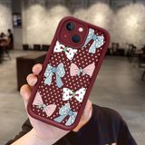 HONTINGA iPhone 14 ile Uyumlu Kılıfı Düşüme Önleyici Basitlik Anti Düşme Kamera Korumali Vintage Bow Bordo Desen Yumuşak Silikon Telefon Kılıfı Kadın ve Erkek Için Uygundur K2-7084 - 001-Renkli
