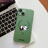 HONTINGA iPhone 14 ile Uyumlu Kılıfı Şeffaf Magsafe Wireless Düşüme Önleyici Basitlik Anti Düşme Kamera Korumali Panda Desen Silikon Telefon Kılıfı Kadın ve Erkek Için Uygundur K7-1092 - Yeşil