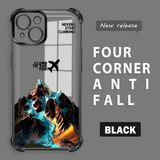 HONTINGA iPhone 14 ile Uyumlu Şeffaf Kılıfı Düşüme Önleyici Basitlik Anti Düşme Kamera Korumali Uçak Desen Yumuşak Silikon Telefon Kılıfı Kadın ve Erkek Için Uygundur K3-0203 - Siyah
