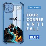 HONTINGA iPhone 14 Plus ile Uyumlu Şeffaf Kılıfı Düşüme Önleyici Basitlik Anti Düşme Kamera Korumali Uçak Desen Yumuşak Silikon Telefon Kılıfı Kadın ve Erkek Için Uygundur K3-0203 - Mavi