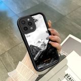 HONTINGA iPhone 14 Pro Max ile Uyumlu Kılıfı Düşüme Önleyici Basitlik Anti Düşme Kamera Korumali Dağ Deseni Siyah Desen Yumuşak Silikon Telefon Kılıfı Kadın ve Erkek Için Uygundur K2-0259 - 001-Renkli