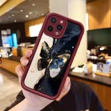 HONTINGA iPhone 14 Pro Max ile Uyumlu Kılıfı Düşüme Önleyici Basitlik Anti Düşme Kamera Korumali Vintage Bow Bordo Desen Yumuşak Silikon Telefon Kılıfı Kadın ve Erkek Için Uygundur K2-7084 - Renkli