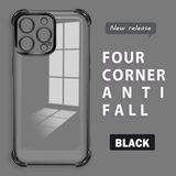 HONTINGA iPhone 14 Pro Max ile Uyumlu Şeffaf Kılıfı Düşüme Önleyici Basitlik Anti Düşme Kamera Korumali Desen Yumuşak Silikon Telefon Kılıfı Kadın ve Erkek Için Uygundur K3-0000 - Siyah