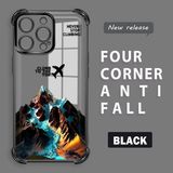 HONTINGA iPhone 14 Pro Max ile Uyumlu Şeffaf Kılıfı Düşüme Önleyici Basitlik Anti Düşme Kamera Korumali Uçak Desen Yumuşak Silikon Telefon Kılıfı Kadın ve Erkek Için Uygundur K3-0203 - Siyah