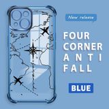 HONTINGA iPhone 15 ile Uyumlu Şeffaf Kılıfı Düşüme Önleyici Basitlik Anti Düşme Kamera Korumali Uçuş Desen Yumuşak Silikon Telefon Kılıfı Kadın ve Erkek Için Uygundur K3-0202 - Mavi