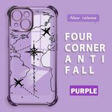 HONTINGA iPhone 15 ile Uyumlu Şeffaf Kılıfı Düşüme Önleyici Basitlik Anti Düşme Kamera Korumali Uçuş Desen Yumuşak Silikon Telefon Kılıfı Kadın ve Erkek Için Uygundur K3-0202 - Mor