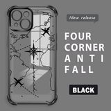 HONTINGA iPhone 15 ile Uyumlu Şeffaf Kılıfı Düşüme Önleyici Basitlik Anti Düşme Kamera Korumali Uçuş Desen Yumuşak Silikon Telefon Kılıfı Kadın ve Erkek Için Uygundur K3-0202 - Siyah