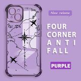HONTINGA iPhone 15 Plus ile Uyumlu Şeffaf Kılıfı Düşüme Önleyici Basitlik Anti Düşme Kamera Korumali Uçuş Desen Yumuşak Silikon Telefon Kılıfı Kadın ve Erkek Için Uygundur K3-0202 - Mor