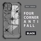 HONTINGA iPhone 15 Plus ile Uyumlu Şeffaf Kılıfı Düşüme Önleyici Basitlik Anti Düşme Kamera Korumali Uçuş Desen Yumuşak Silikon Telefon Kılıfı Kadın ve Erkek Için Uygundur K3-0202 - Siyah