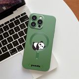 HONTINGA iPhone 15 Pro ile Uyumlu Kılıfı Şeffaf Magsafe Wireless Düşüme Önleyici Basitlik Anti Düşme Kamera Korumali Panda Desen Silikon Telefon Kılıfı Kadın ve Erkek Için Uygundur K7-1092 - Yeşil