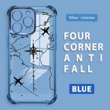 HONTINGA iPhone 15 Pro ile Uyumlu Şeffaf Kılıfı Düşüme Önleyici Basitlik Anti Düşme Kamera Korumali Uçuş Desen Yumuşak Silikon Telefon Kılıfı Kadın ve Erkek Için Uygundur K3-0202 - Mavi