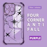 HONTINGA iPhone 15 Pro ile Uyumlu Şeffaf Kılıfı Düşüme Önleyici Basitlik Anti Düşme Kamera Korumali Uçuş Desen Yumuşak Silikon Telefon Kılıfı Kadın ve Erkek Için Uygundur K3-0202 - Mor