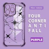 HONTINGA iPhone 15 Pro Max ile Uyumlu Şeffaf Kılıfı Düşüme Önleyici Basitlik Anti Düşme Kamera Korumali Uçuş Desen Yumuşak Silikon Telefon Kılıfı Kadın ve Erkek Için Uygundur K3-0202 - Mor