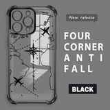 HONTINGA iPhone 15 Pro Max ile Uyumlu Şeffaf Kılıfı Düşüme Önleyici Basitlik Anti Düşme Kamera Korumali Uçuş Desen Yumuşak Silikon Telefon Kılıfı Kadın ve Erkek Için Uygundur K3-0202 - Siyah