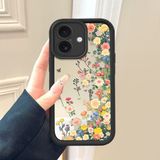 HONTINGA iPhone 16 ile Uyumlu Aynalı Kılıfı Düşüme Önleyici Basitlik Anti Düşme Kamera Korumali Çiçek Desen Yumuşak Silikon Telefon Kılıfı Kadın ve Erkek Için Uygundur K2-9116 - 001-Renkli