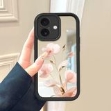 HONTINGA iPhone 16 ile Uyumlu Aynalı Kılıfı Düşüme Önleyici Basitlik Anti Düşme Kamera Korumali Çiçek Desen Yumuşak Silikon Telefon Kılıfı Kadın ve Erkek Için Uygundur K2-9116 - Renkli