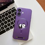 HONTINGA iPhone 16 ile Uyumlu Kılıfı Şeffaf Magsafe Wireless Düşüme Önleyici Basitlik Anti Düşme Kamera Korumali Panda Desen Silikon Telefon Kılıfı Kadın ve Erkek Için Uygundur K7-1092 - Mor