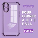 HONTINGA iPhone 16 ile Uyumlu Şeffaf Kılıfı Düşüme Önleyici Basitlik Anti Düşme Kamera Korumali Desen Yumuşak Silikon Telefon Kılıfı Kadın ve Erkek Için Uygundur K3-0000 - Mor