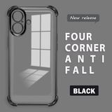 HONTINGA iPhone 16 ile Uyumlu Şeffaf Kılıfı Düşüme Önleyici Basitlik Anti Düşme Kamera Korumali Desen Yumuşak Silikon Telefon Kılıfı Kadın ve Erkek Için Uygundur K3-0000 - Siyah