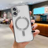 HONTINGA iPhone 16 ile Uyumlu Şeffaf Magsafe Wireless Kılıfı Düşüme Önleyici Basitlik Anti Düşme Kamera Korumali Yumuşak Silikon Telefon Kılıfı Kadın ve Erkek Için Uygundur K7-2000 - Gümüş