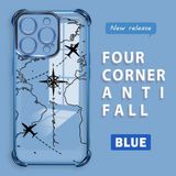 HONTINGA iPhone 16 Pro ile Uyumlu Şeffaf Kılıfı Düşüme Önleyici Basitlik Anti Düşme Kamera Korumali Uçuş Desen Yumuşak Silikon Telefon Kılıfı Kadın ve Erkek Için Uygundur K3-0202 - Mavi