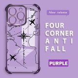 HONTINGA iPhone 16 Pro ile Uyumlu Şeffaf Kılıfı Düşüme Önleyici Basitlik Anti Düşme Kamera Korumali Uçuş Desen Yumuşak Silikon Telefon Kılıfı Kadın ve Erkek Için Uygundur K3-0202 - Mor