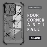 HONTINGA iPhone 16 Pro ile Uyumlu Şeffaf Kılıfı Düşüme Önleyici Basitlik Anti Düşme Kamera Korumali Uçuş Desen Yumuşak Silikon Telefon Kılıfı Kadın ve Erkek Için Uygundur K3-0202 - Siyah