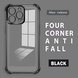 HONTINGA iPhone 16 Pro Max ile Uyumlu Şeffaf Kılıfı Düşüme Önleyici Basitlik Anti Düşme Kamera Korumali Desen Yumuşak Silikon Telefon Kılıfı Kadın ve Erkek Için Uygundur K3-0000 - Siyah