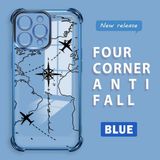 HONTINGA iPhone 16 Pro Max ile Uyumlu Şeffaf Kılıfı Düşüme Önleyici Basitlik Anti Düşme Kamera Korumali Uçuş Desen Yumuşak Silikon Telefon Kılıfı Kadın ve Erkek Için Uygundur K3-0202 - Mavi