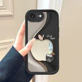 HONTINGA iPhone 16E ile Uyumlu Aynalı Kılıfı Düşüme Önleyici Basitlik Anti Düşme Kamera Korumali Apple Desen Yumuşak Silikon Telefon Kılıfı Kadın ve Erkek Için Uygundur K2-9107 - 001-Renkli