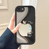 HONTINGA iPhone 8 ile Uyumlu Aynalı Kılıfı Düşüme Önleyici Basitlik Anti Düşme Kamera Korumali Apple Desen Yumuşak Silikon Telefon Kılıfı Kadın ve Erkek Için Uygundur K2-9107 - 001-Renkli
