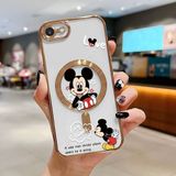 HONTINGA iPhone 8 ile Uyumlu Şeffaf Magsafe Wireless Kılıfı Düşüme Önleyici Basitlik Anti Düşme Kamera Korumali Mickey Desen Yumuşak Silikon Telefon Kılıfı Kadın ve Erkek Için Uygundur K7-2110 - Altın