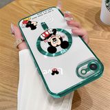 HONTINGA iPhone Se 2020 ile Uyumlu Şeffaf Magsafe Wireless Kılıfı Düşüme Önleyici Basitlik Anti Düşme Kamera Korumali Mickey Desen Yumuşak Silikon Telefon Kılıfı Kadın ve Erkek Için Uygundur K7-2110 - Yeşil