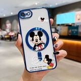 HONTINGA iPhone Se 2022 ile Uyumlu Şeffaf Magsafe Wireless Kılıfı Düşüme Önleyici Basitlik Anti Düşme Kamera Korumali Mickey Desen Yumuşak Silikon Telefon Kılıfı Kadın ve Erkek Için Uygundur K7-2110 - Mavi