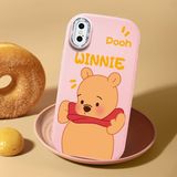 HONTINGA iPhone Xs ile Uyumlu Kılıf Kamera Korumalı Düşüme Önleyici Kamera Koruyucu Pembe Yumuşak Silikon Couple Telefon Kılıfı Ayıcık Desenli K4-0450