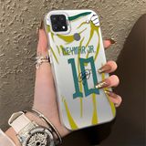 HONTINGA Oppo A15 ile Uyumlu Kılıf Silikon Kenar Sert Arka Kamera Koruyucu Basitlik Anti Düşme Kamera Korumalı Neymar Desen Couple Telefon Kılıfı Kadın ve Erkek Için Uygundur K1-1341 - Beyaz