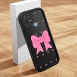 HONTINGA Oppo A15S ile Uyumlu Kılıfı Düşüme Önleyici Basitlik Anti Düşme Kamera Korumali Şirin Kedi Siyah Pembe Papyon Desen Yumuşak Silikon Telefon Kılıfı Kadın ve Erkek Için Uygundur K2-0465 - 001-Renkli