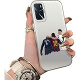 HONTINGA Oppo A55 4g ile Uyumlu Kılıf Silikon Kenar Sert Arka Kamera Koruyucu Basitlik Anti Düşme Kamera Korumalı Msn Desen Couple Telefon Kılıfı Kadın ve Erkek Için Uygundur K1-1495 - Beyaz