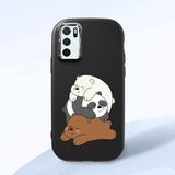 HONTINGA Oppo A55 4g ile Uyumlu Kılıfı Kamera Korumalı Düşüme Önleyici Basitlik Siyah Yumuşak Silikon Telefon Kılıfı Ayı Desenli K4-0225 - 001-Renkli