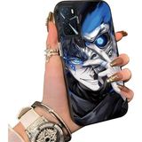HONTINGA Oppo A55 5g ile Uyumlu Kılıf Silikon Kenar Sert Arka Kamera Koruyucu Basitlik Anti Düşme Kamera Korumalı Anime Desen Couple Telefon Kılıfı Kadın ve Erkek Için Uygundur K1-1529 - Siyah