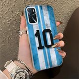 HONTINGA Oppo A55 5g ile Uyumlu Kılıf Silikon Kenar Sert Arka Kamera Koruyucu Basitlik Anti Düşme Kamera Korumalı Messi Desen Couple Telefon Kılıfı Kadın ve Erkek Için Uygundur K1-1359 - Beyaz