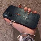 HONTINGA Oppo A55 5g ile Uyumlu Kılıf Silikon Kenar Sert Arka Kamera Koruyucu Basitlik Anti Düşme Kamera Korumalı Uçak Desen Couple Telefon Kılıfı Kadın ve Erkek Için Uygundur K1-1491 - Siyah