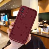 HONTINGA Oppo A55 ile Uyumlu Kılıfı Düşüme Önleyici Basitlik Anti Düşme Kamera Korumali Papyon Bordo Desen Yumuşak Silikon Telefon Kılıfı Kadın ve Erkek Için Uygundur K2-7013 - Renkli